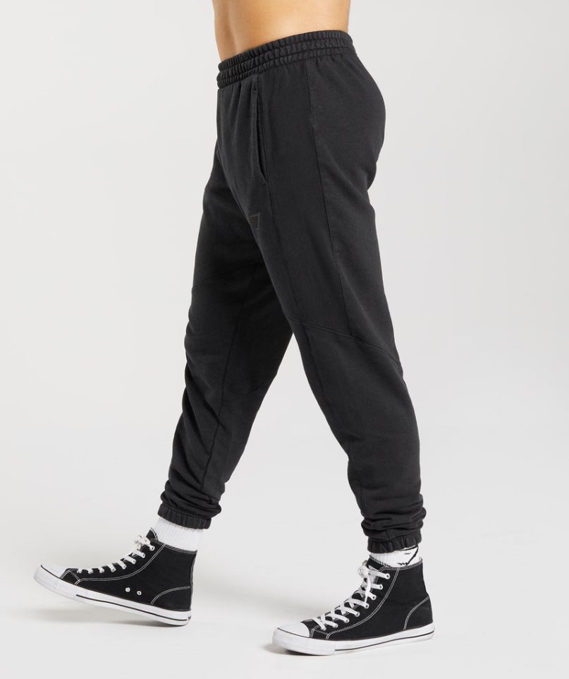 Men's Gymshark Power Washed Jogger Black | NZ 8DCNSR